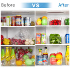 8Pcs Clear Refrigerator & Pantry Organizer Bins