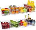 8Pcs Clear Refrigerator & Pantry Organizer Bins