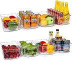 8Pcs Clear Refrigerator & Pantry Organizer Bins