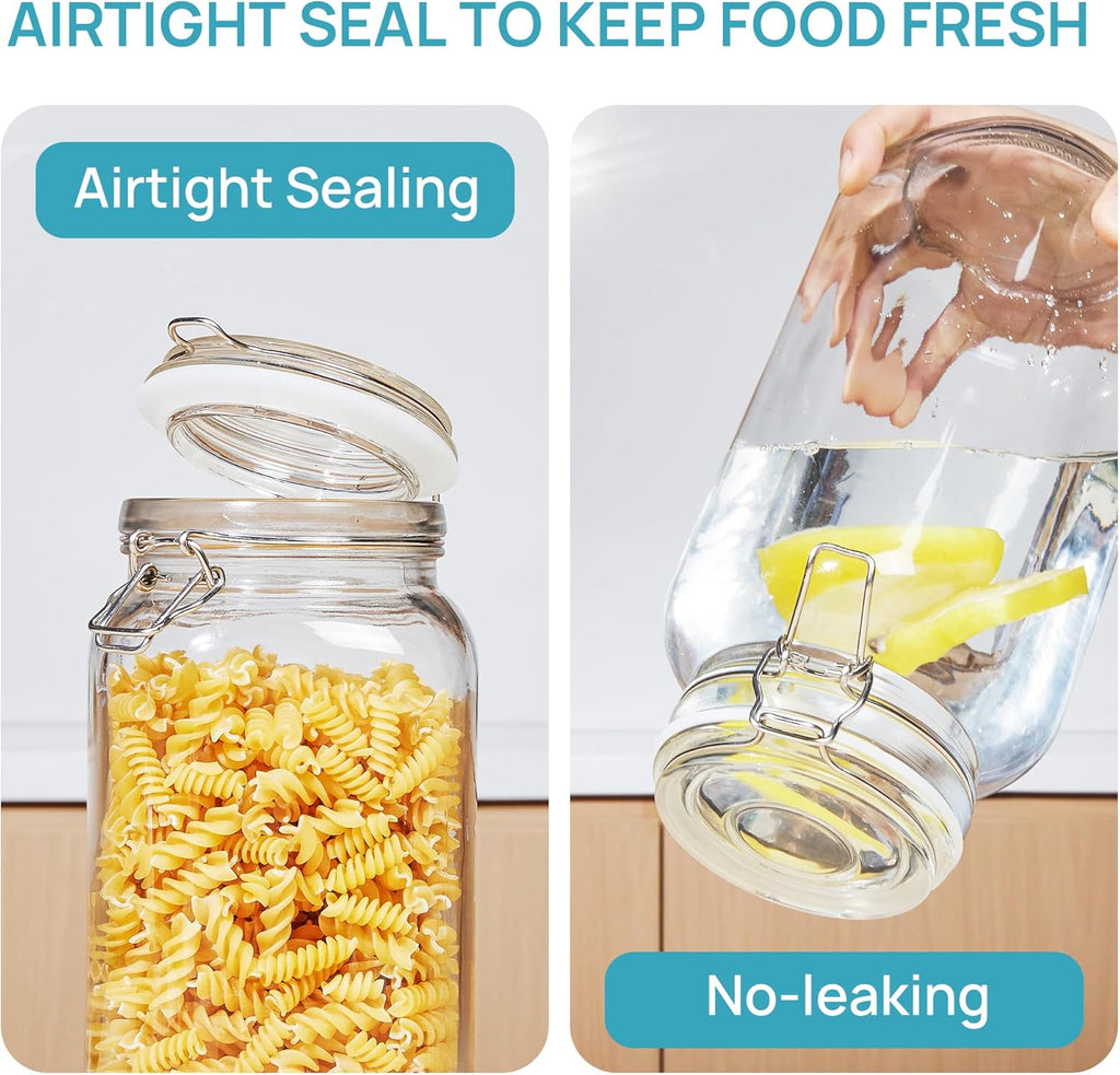 78 Oz Airtight Glass Food Storage Jars -3 Pack