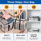 Heavy Duty Moving Bags - Water Resistant Storage Bags with Backpack Straps, Zippers and Handles - Large Moving Boxes for College Dorm, Travel, Closet Organization - 6 Pack, Clear | Heavy-Duty Moving Bags with Backpack Straps, Zippers, and Handles Provide Durable Storage for Moving, Travel, and Closets.