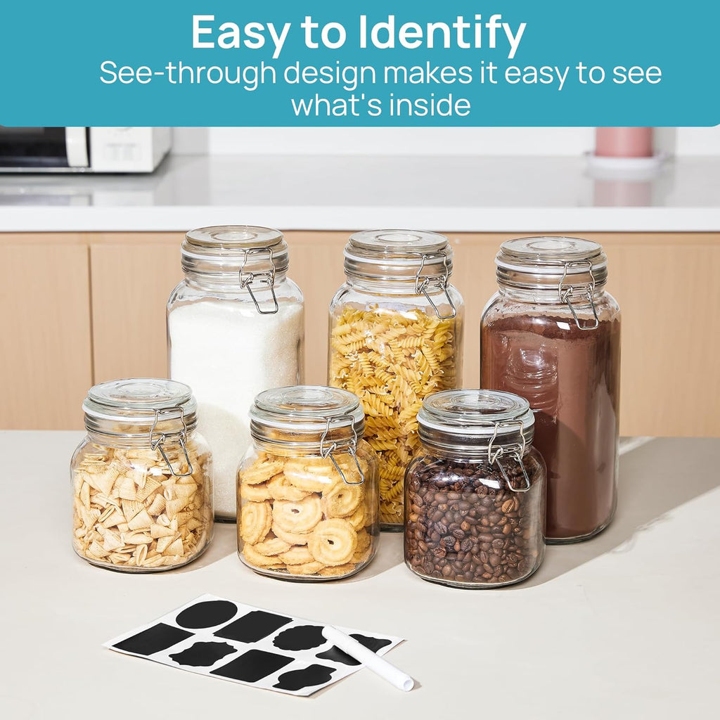 78 Oz Airtight Glass Food Storage Jars -3 Pack