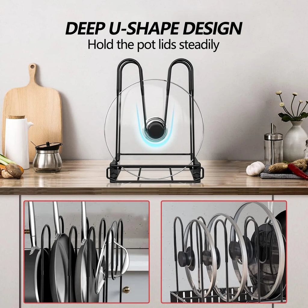 8-Tier Adjustable Pots & Pans Organizer Rack